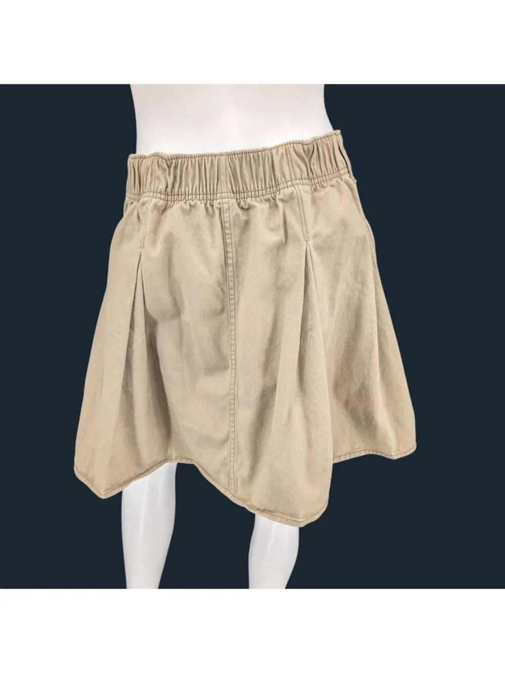 Old Navy Mini Pleated Skirt Classic Khaki Preppy Academia Pocket Heritage Xlarge